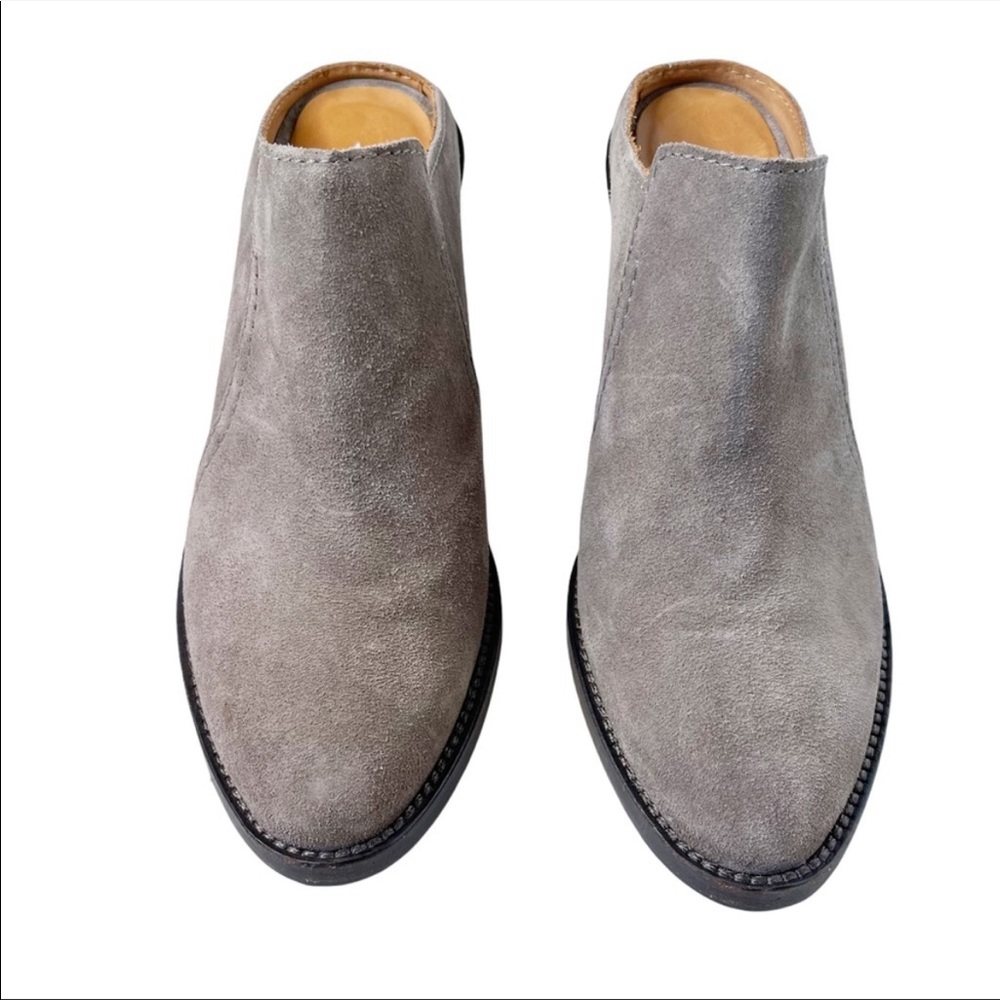 AQUATALIA New Leather Suede Stacked Heel Boots in Taupe Size 8 - Picture 4 of 15